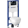 Комплект инсталляция GEBERIT DUOFIX DELTA 500,103.DW.R с подвесным унитазом RENOVA с сиденьем микролифт и клавишей